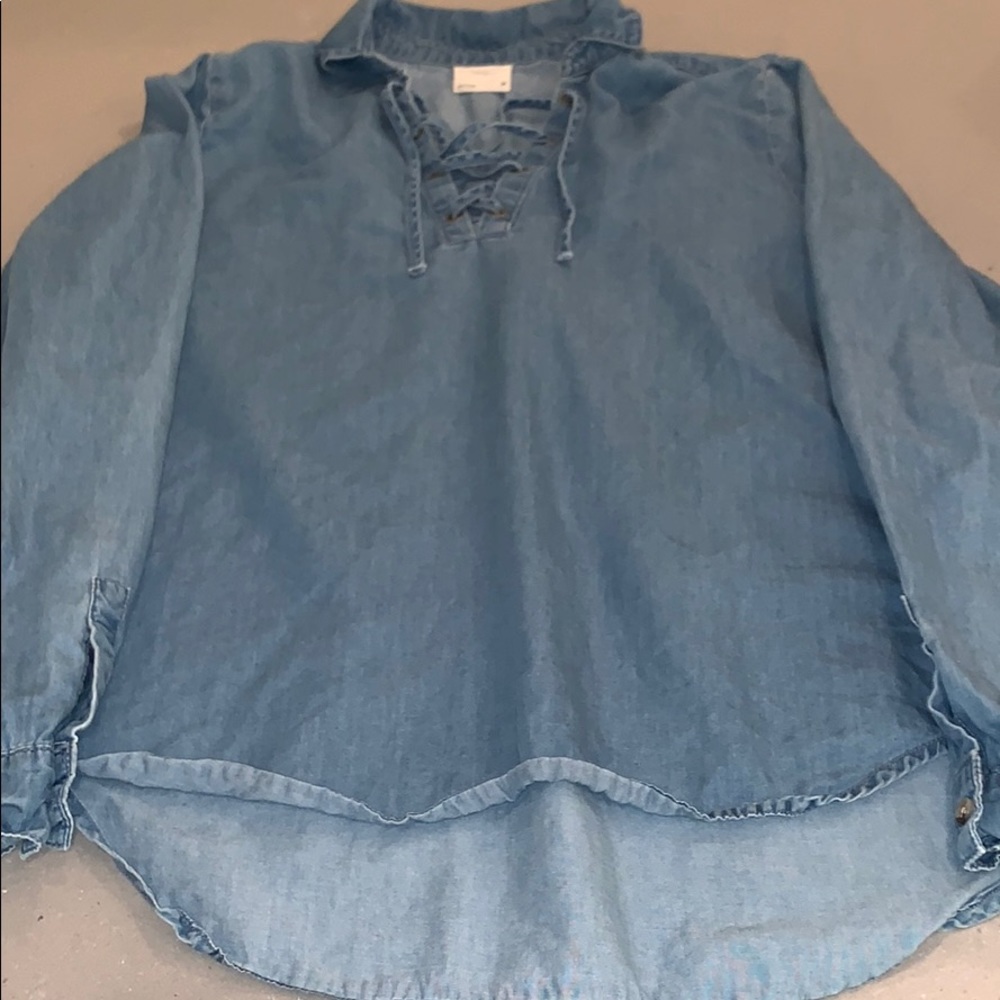 a denim blouse